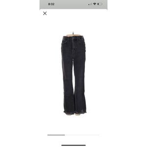 Good American black distressed raw hemmed jeans